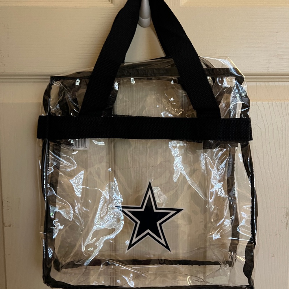 Clear stadium tote used one time, like new